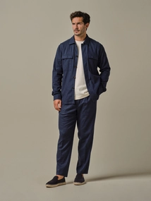 Profuomo OVERSHIRT LINEN NAVY