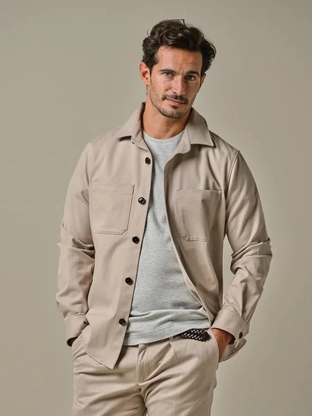 Profuomo OVERSHIRT TWILL SAND