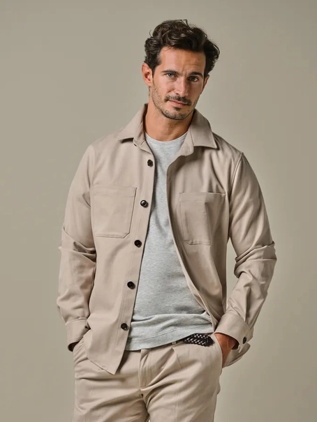 Profuomo OVERSHIRT TWILL SAND