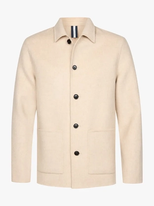 Profuomo OVERSHIRT WOOL BUTTON L.SAND