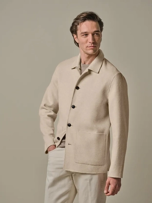 Profuomo OVERSHIRT WOOL BUTTON L.SAND