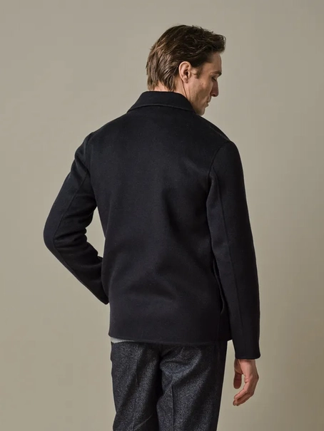 Profuomo OVERSHIRT WOOL ZIPPER NAVY
