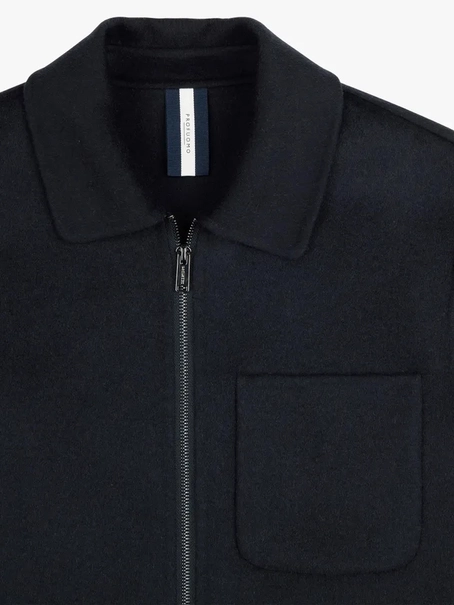 Profuomo OVERSHIRT WOOL ZIPPER NAVY