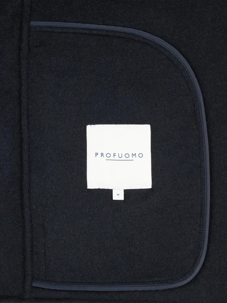 Profuomo OVERSHIRT WOOL ZIPPER NAVY