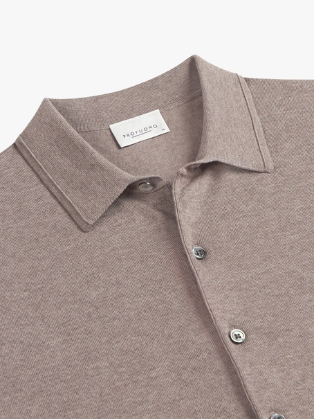 Profuomo POLO BUTTON TH SS M BROWN