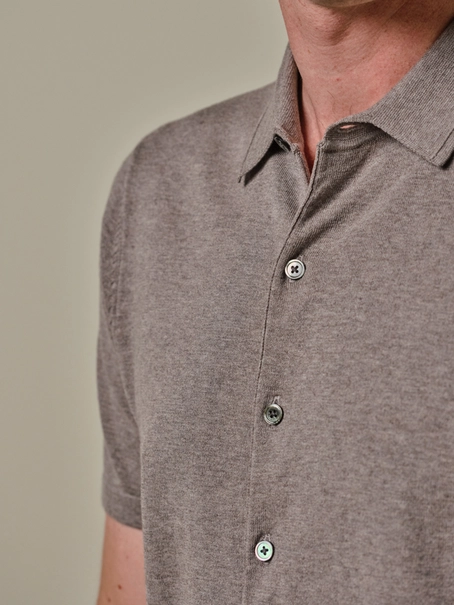 Profuomo POLO BUTTON TH SS M BROWN