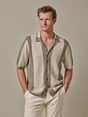 Profuomo POLO CAMP BUTTON TH SS D BEIGE