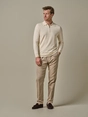 Profuomo POLO HALF ZIP LS OFF WHITE