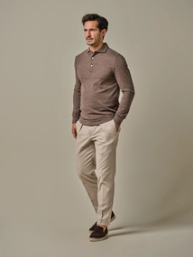 Profuomo POLO LS DARK BROWN
