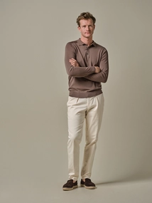 Profuomo POLO LS MID BROWN