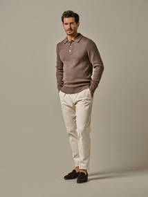 Profuomo POLO LS MID BROWN