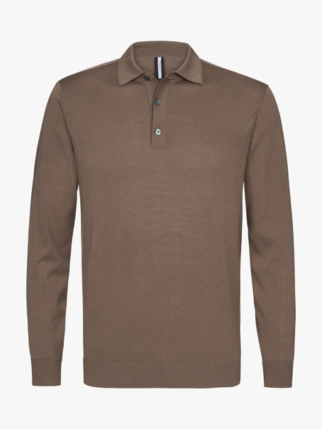 Profuomo POLO LS MID BROWN