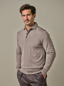 Profuomo POLO ONE PIECE LS MID BROWN