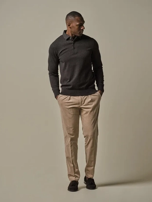 Profuomo POLO ONEPIECE LS BROWN