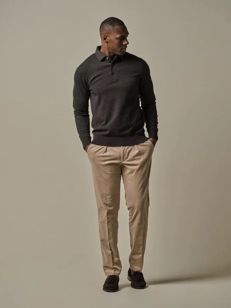 Profuomo POLO ONEPIECE LS BROWN