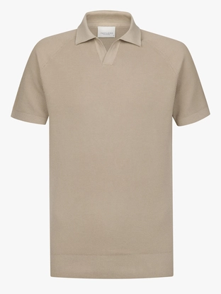 Profuomo POLO OPEN COLLAR SS BEIGE