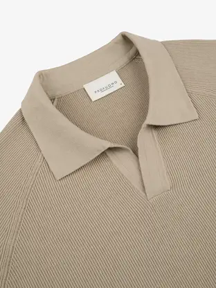 Profuomo POLO OPEN COLLAR SS BEIGE