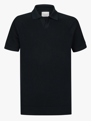 Profuomo POLO OPEN COLLAR SS NAVY