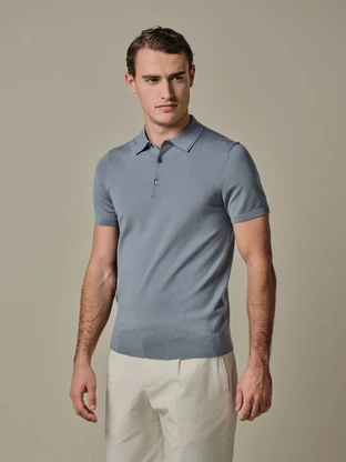 Profuomo POLO SS GREY BLUE