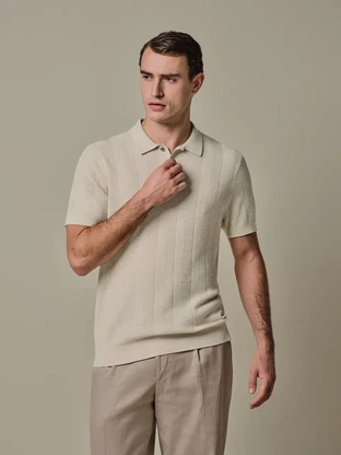 Profuomo POLO SS RAW WHITE