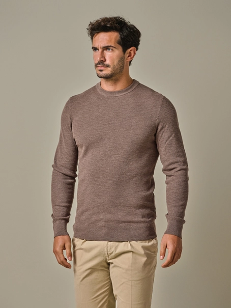 Profuomo PULLOVER CREW NECK LS M BROWN
