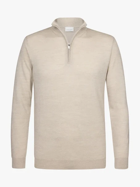 Profuomo PULLOVER HALF ZIP BEIGE