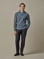 Profuomo PULLOVER HALF ZIP BLUE