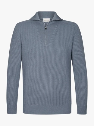 Profuomo PULLOVER HALF ZIP BLUE