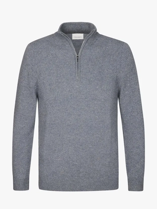 Profuomo PULLOVER HALF ZIP BLUE