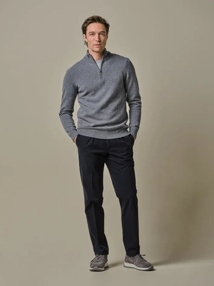 Profuomo PULLOVER HALF ZIP BLUE