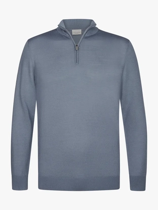 Profuomo PULLOVER HALF ZIP BLUE