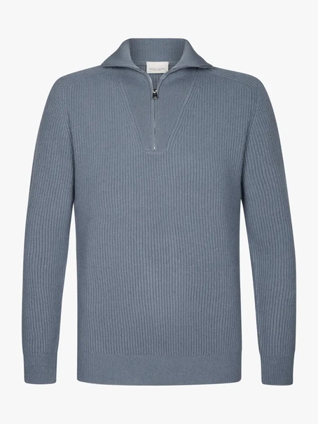 Profuomo PULLOVER HALF ZIP BLUE