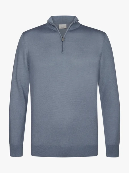 Profuomo PULLOVER HALF ZIP BLUE
