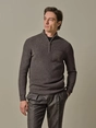 Profuomo PULLOVER HALF ZIP BROWN
