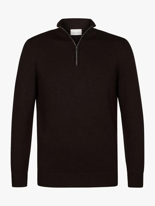 Profuomo PULLOVER HALF ZIP D BROWN