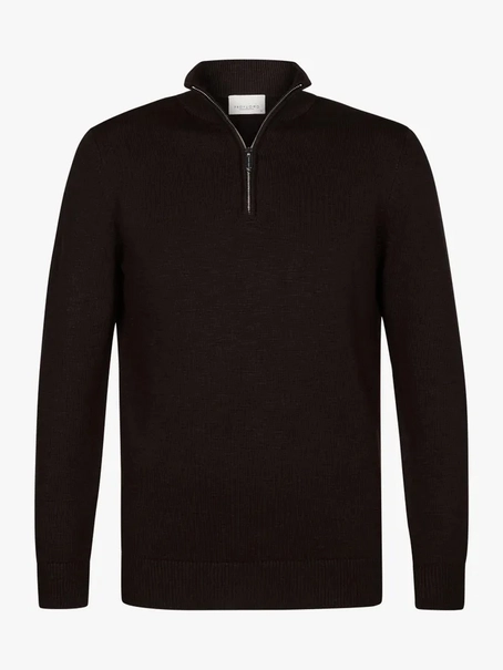 Profuomo PULLOVER HALF ZIP D BROWN