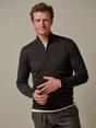Profuomo PULLOVER HALF ZIP DARK BROWN