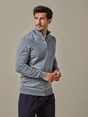 Profuomo PULLOVER HALF ZIP LS BLUE