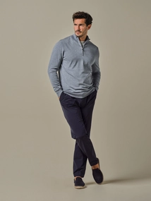Profuomo PULLOVER HALF ZIP LS BLUE