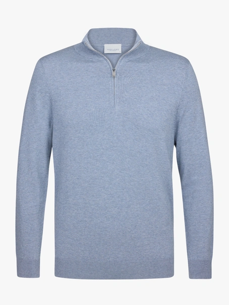 Profuomo PULLOVER HALF ZIP LS BLUE