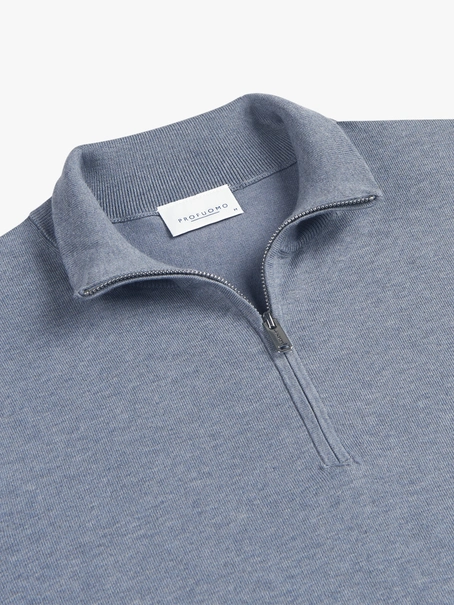 Profuomo PULLOVER HALF ZIP LS BLUE
