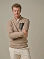 Profuomo PULLOVER HALF ZIP LS D BEIGE