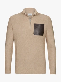 Profuomo PULLOVER HALF ZIP LS D BEIGE