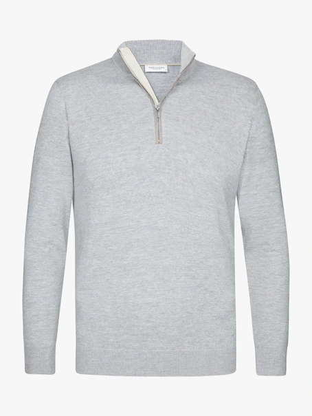 Profuomo PULLOVER HALF ZIP LS L GREY