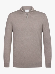 Profuomo PULLOVER HALF ZIP LS M BROWN