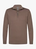 Profuomo PULLOVER HALF ZIP LS MID BROWN