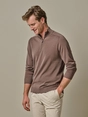 Profuomo PULLOVER HALF ZIP LS MID BROWN
