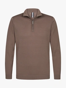 Profuomo PULLOVER HALF ZIP LS MID BROWN