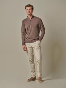 Profuomo PULLOVER HALF ZIP LS MID BROWN