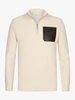 Profuomo PULLOVER HALF ZIP LS OFF WHITE